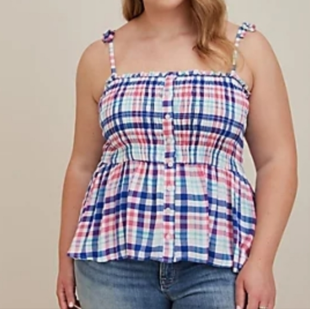 Torrid Smocked Button‎ Cami
